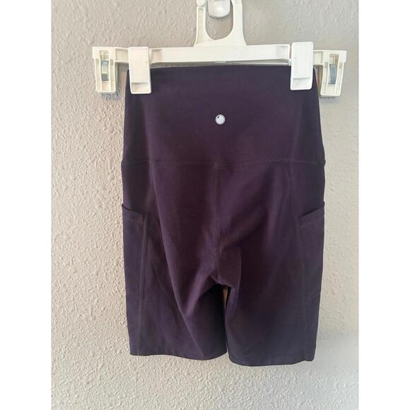 YogaliciousLux purple biker shorts high waisted side pockets size S - Picture 1 of 3